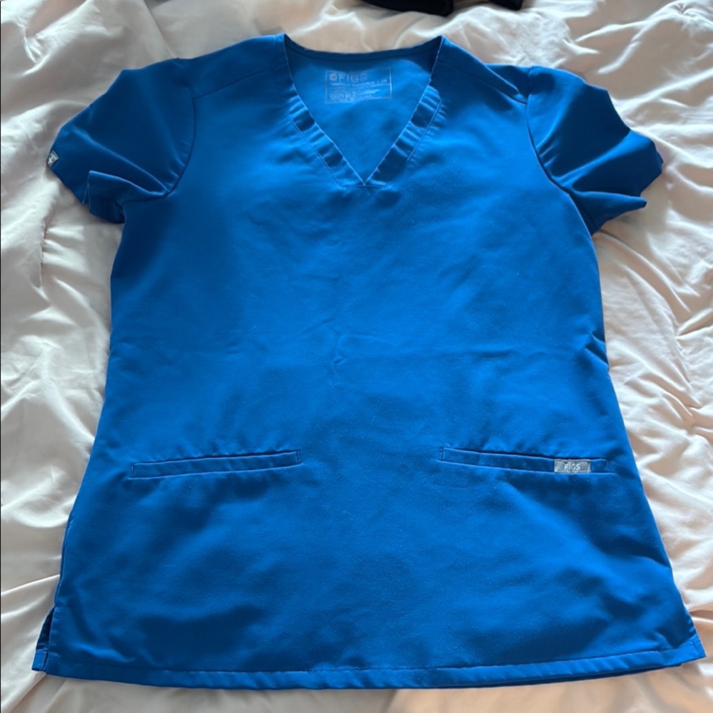 Figs Royal Blue Scrub Top